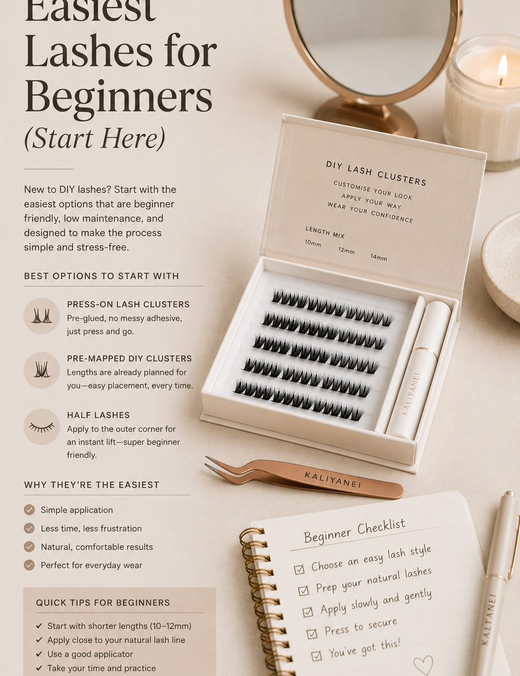 Easiest Lashes for Beginners (Start Here) | Kaliyanei lashes