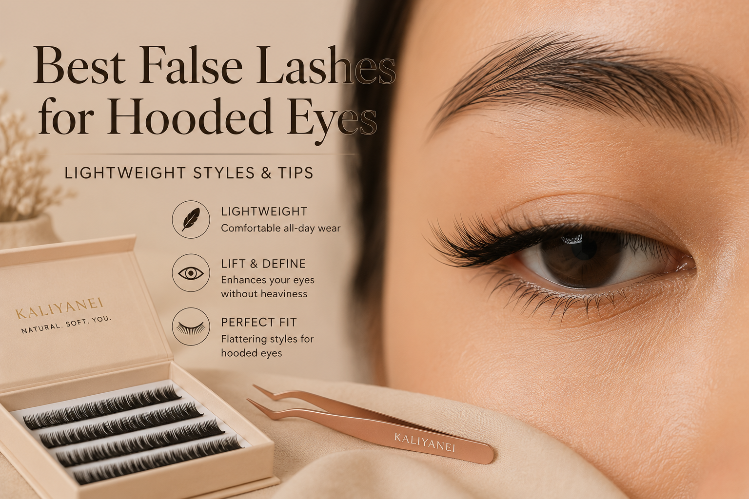 Best False Lashes for Hooded Eyes: Lightweight Styles & Tips | Kaliyanei Lashes