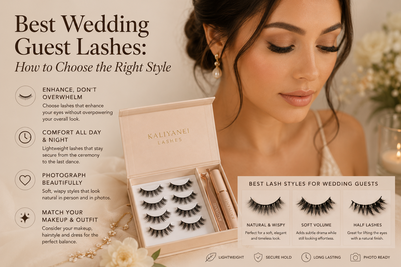 Best Wedding Guest False Lashes: How to Choose the Right Style | Kaliyanei Lashes