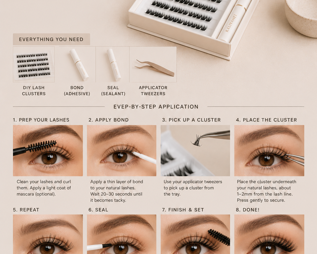 How to Apply DIY Lash Clusters (Beginner Guide) | Kaliyanei lashes