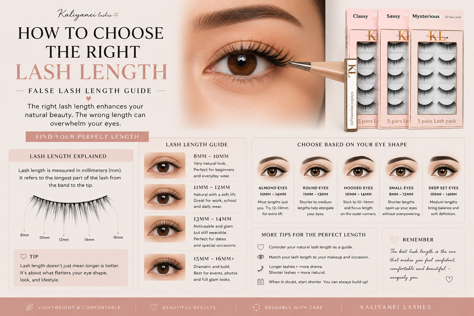 How to Choose the Right Lash Length: False Lash Length Guide | Kaliyanei Lashes