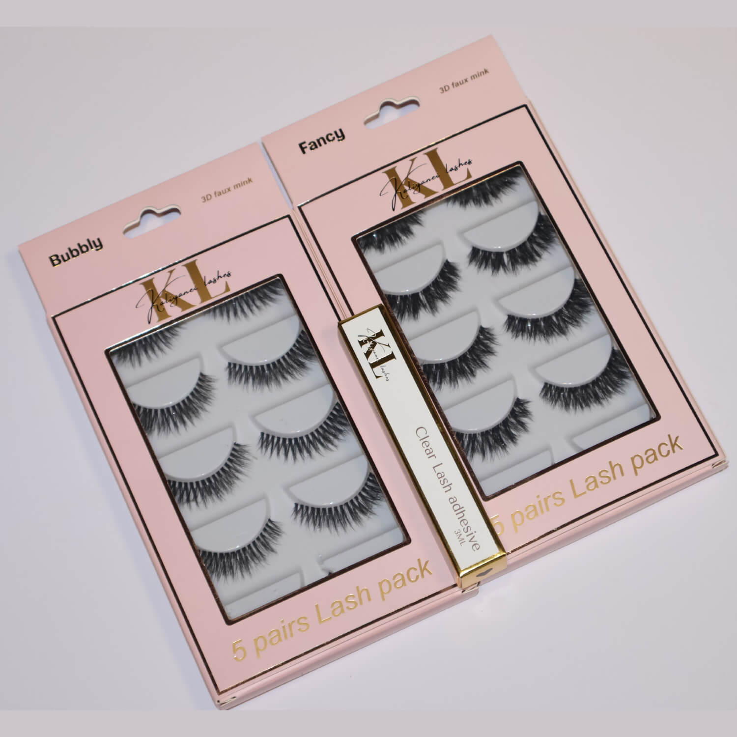 faux mink strip lashes with clear lash glue