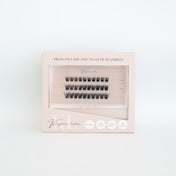 Press-On Lash Kit with Applicator by Kaliyanei Lashes – Lash Clusters in Pink Packaging on White Background